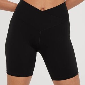 Aerie Black Crossover Bike Shorts